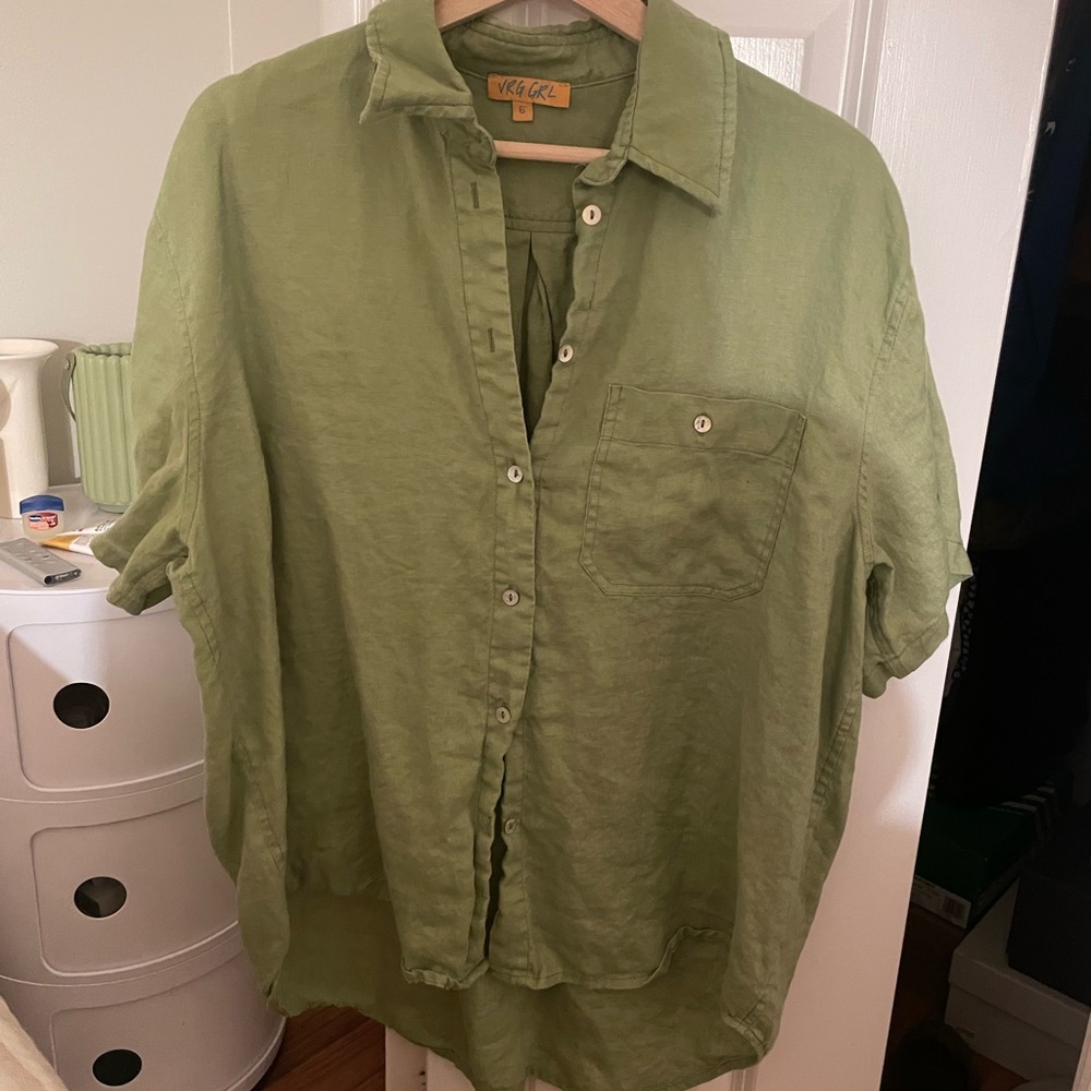Vrg Girl Oversized Linen Shirt